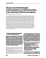 Stand, neue Entwicklungen und Perspektiven von Benchmarking in der deutschen Wasserversorgung