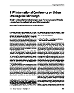 11th International Conference on Urban Drainage in Edinburgh
