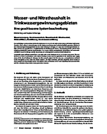 Wasser- und Nitrathaushalt in Trinkwassergewinnungsgebieten