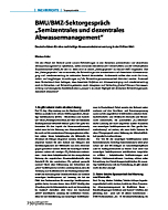 BMU/BMZ-Sektorgespräch "Semizentrales und dezentrales Abwassermanagement"
