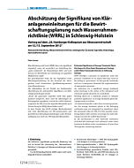 Abschätzung der Signifikanz von Kläranlageneinleitungen für die Bewirtschaftungsplanung nach Wasserrahmenrichtlinie (WRRL) in Schleswig-Holstein