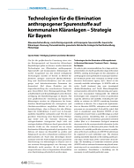 Technologien für die Elimination anthropogener Spurenstoffe auf kommunalen Kläranlagen – Strategie für Bayern