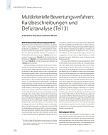 Multikriterielle Bewertungsverfahren: Kurzbeschreibungen und Defizitanalyse (Teil 3)