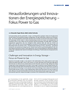 Herausforderungen und Innovationen der Energiespeicherung - Fokus Power to Gas