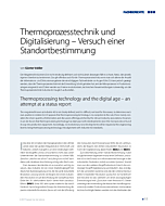 Thermoprozesstechnik und Digitalisierung – Versuch einer Standortbestimmung