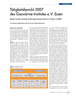 Tätigkeitsbericht 2007 des Gaswärme-Institutes e. V. Essen