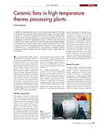 Ceramic fans in high temperature thermo processing plants