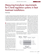 Measuring-transducer requirements for C-level regulation systems in heat treatment installations