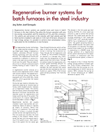 Regenerative burner systems for batch furnaces in the steel industry