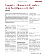 Evaluation of investments in modernizing thermal processing plants