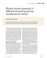 Efficient burner operation in different industrial sectors by versatile burner control