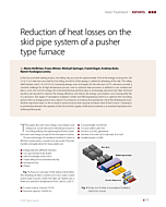 Reduction of heat losses on the skid pipe system of a pusher type furnace
