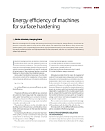 Energy efficiency of machines for surface hardening