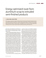 Energy-optimized route from aluminium scrap to extruded semi-finished products