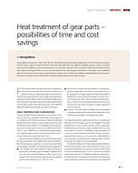 Heat treatment of gear parts – possibilities of time and cost savings