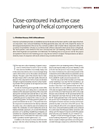 Close-contoured inductive case hardening of helical components