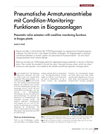 Pneumatische Armaturenantriebe mit Condition-Monitoring- Funktionen in Biogasanlagen