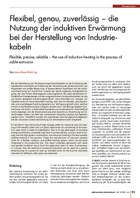 Flexibel, genau, zuverlässig – die Nutzung der induktiven Erwärmung bei der Herstellung von Industriekabeln