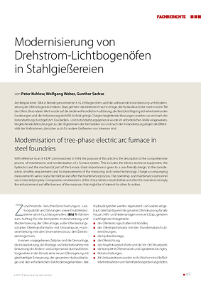 Modernisierung von Drehstrom-Lichtbogenäfen in Stahlgießereien