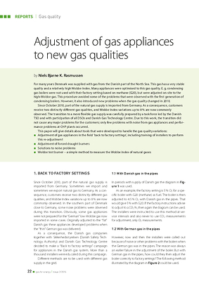 Adjustment of gas appliances to new gas qualities