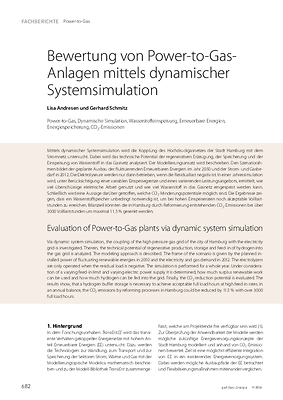 Bewertung von Power-to-Gas-Anlagen mittels dynamischer Systemsimulation