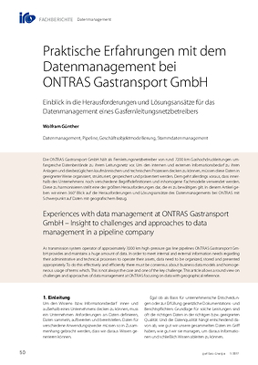Praktische Erfahrungen mit dem Datenmanagement bei ONTRAS Gastransport GmbH