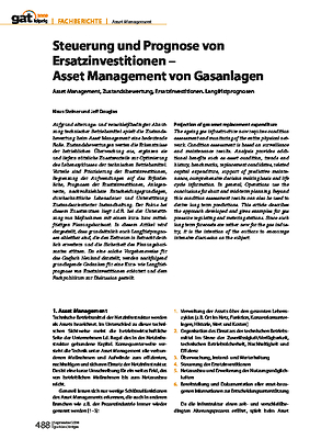 Steuerung und Prognose von Ersatzinvestitionen - Asset Management von Gasanlagen