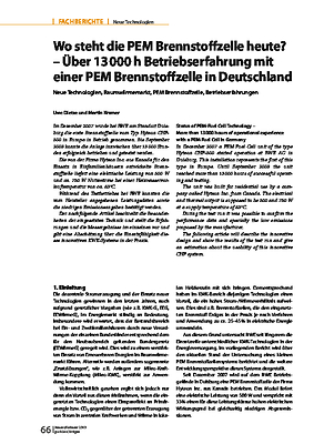 Wo steht die PEM Brennstoffzelle heute? - Über 13 000 h Betriebserfahrung mit einer PEM Brennstoffzelle in Deutschland
