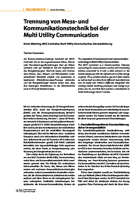 Trennung von Mess- und Kommunikationstechnik bei der Multi Utility Communication