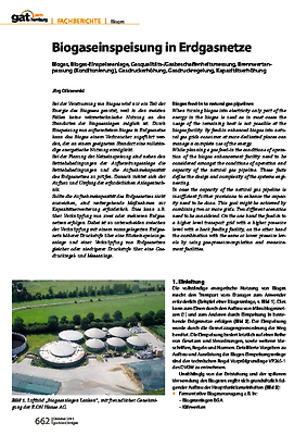 Biogaseinspeisung in Erdgasnetze