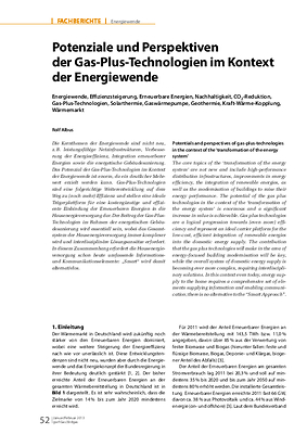 Potenziale und Perspektiven der Gas-Plus-Technologien im Kontext der Energiewende