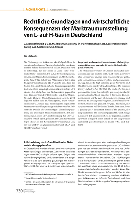 Rechtliche Grundlagen und wirtschaftliche Konsequenzen der Marktraumumstellung von L- auf H-Gas in Deutschland