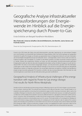 Geografische Analyse infrastruktureller Herausforderungen der Energiewende im Hinblick auf die Energiespeicherung durch Power-to-Gas