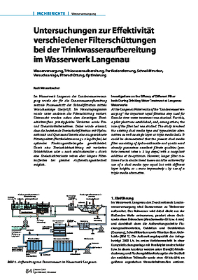 Untersuchungen zur Effektivität verschiedener Filterschüttungen bei der Trinkwasseraufbereitung im Wasserwerk Langenau
