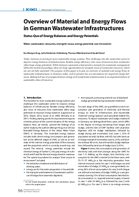 Overview of Material and Energy Flows in German Wastewater Infrastructures