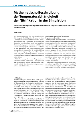 Mathematische Beschreibung der Temperaturabhängigkeit der Nitrifikation in der Simulation