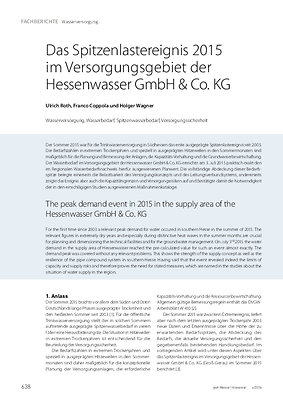 Das Spitzenlastereignis 2015 im Versorgungsgebiet der Hessenwasser GmbH & Co. KG