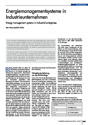 Energiemanagementsysteme in Industrieunternehmen