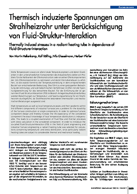 Thermisch induzierte Spannungen am Strahlheizrohr unter Berücksichtigung von Fluid-Struktur-Interaktion