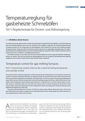 Temperaturreglung für gasbeheizte Schmelzöfen