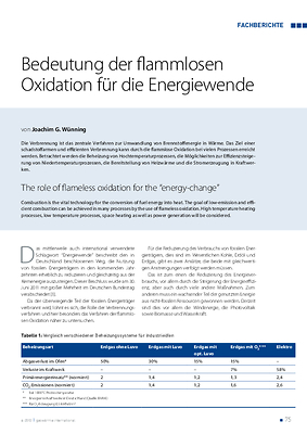Bedeutung der flammlosen Oxidation für die Energiewende