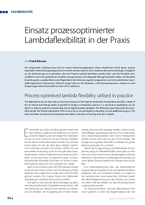 Einsatz prozessoptimierter Lambdaflexibilität in der Praxis