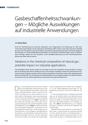 Gasbeschaffenheitsschwankungen – Mögliche Auswirkungen auf industrielle Anwendungen