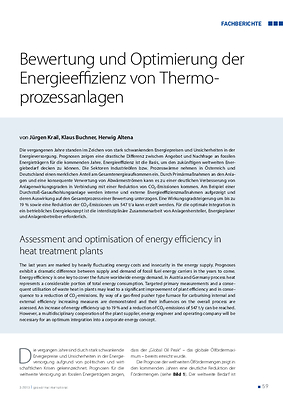 Bewertung und Optimierung der Energieeffizienz von Thermoprozessanlagen