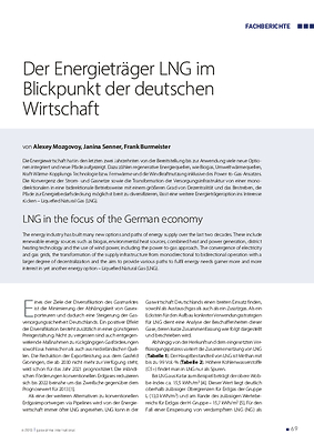 Der Energieträger LNG im Blickpunkt der deutschen Wirtschaft