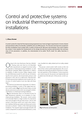 Control and protective systems on industrial thermoprocessing installations
