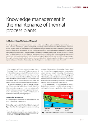 Knowledge management in the maintenance of thermal process plants