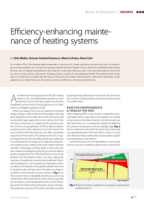 Efficiency-enhancing maintenance of heating systems
