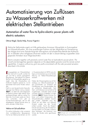 Automatisierung von Zuflüssen zu Wasserkraftwerken mit elektrischen Stellantrieben