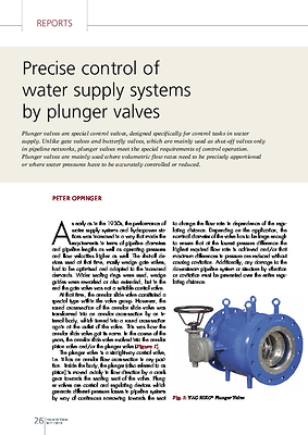 Precise control of water supply systems by plunger valves